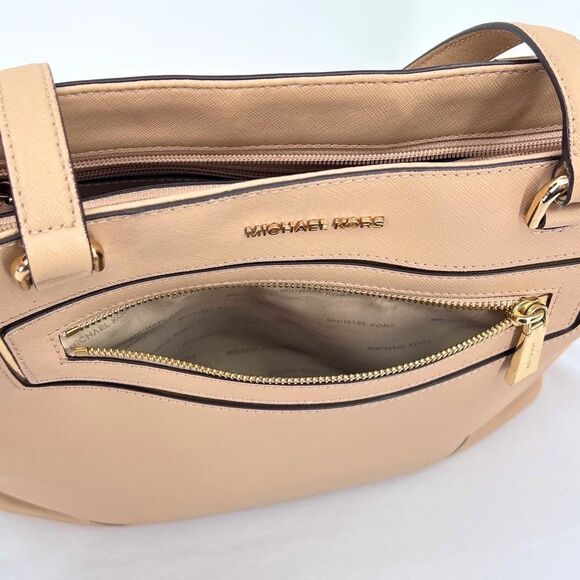 Michael Kors Frame Out Item Saffiano Leather Large North South Tote in Oyster - Picture 4 of 14